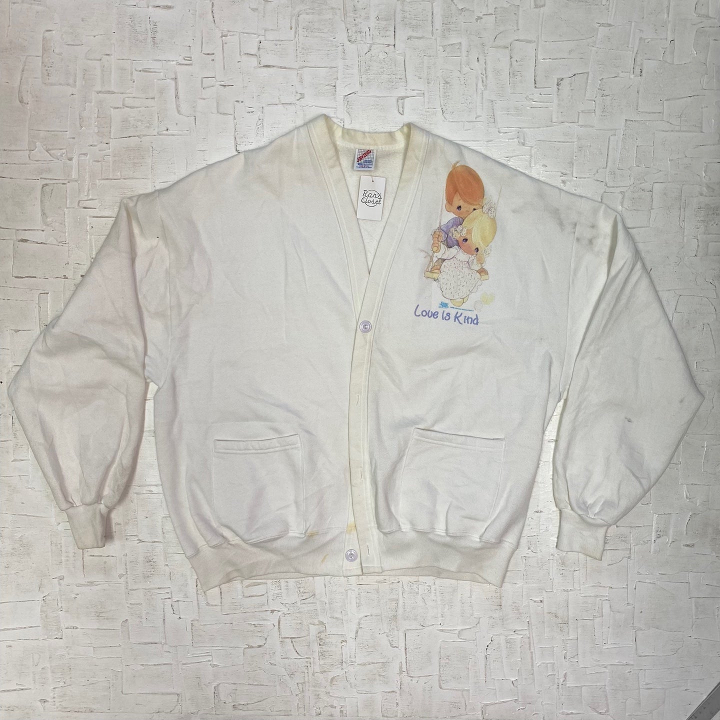 Vintage Precious Moments "Love is Kind" Button Up Cardigan