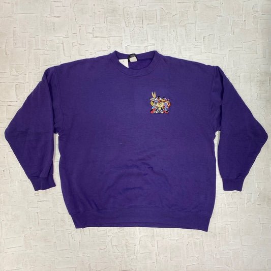 Vintage Royal Purple Looney Tunes Characters Sweatshirt
