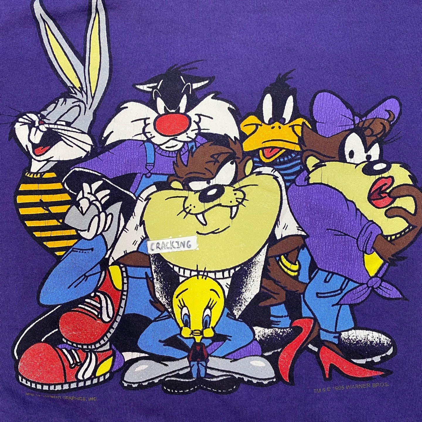 Vintage Royal Purple Looney Tunes Characters Sweatshirt