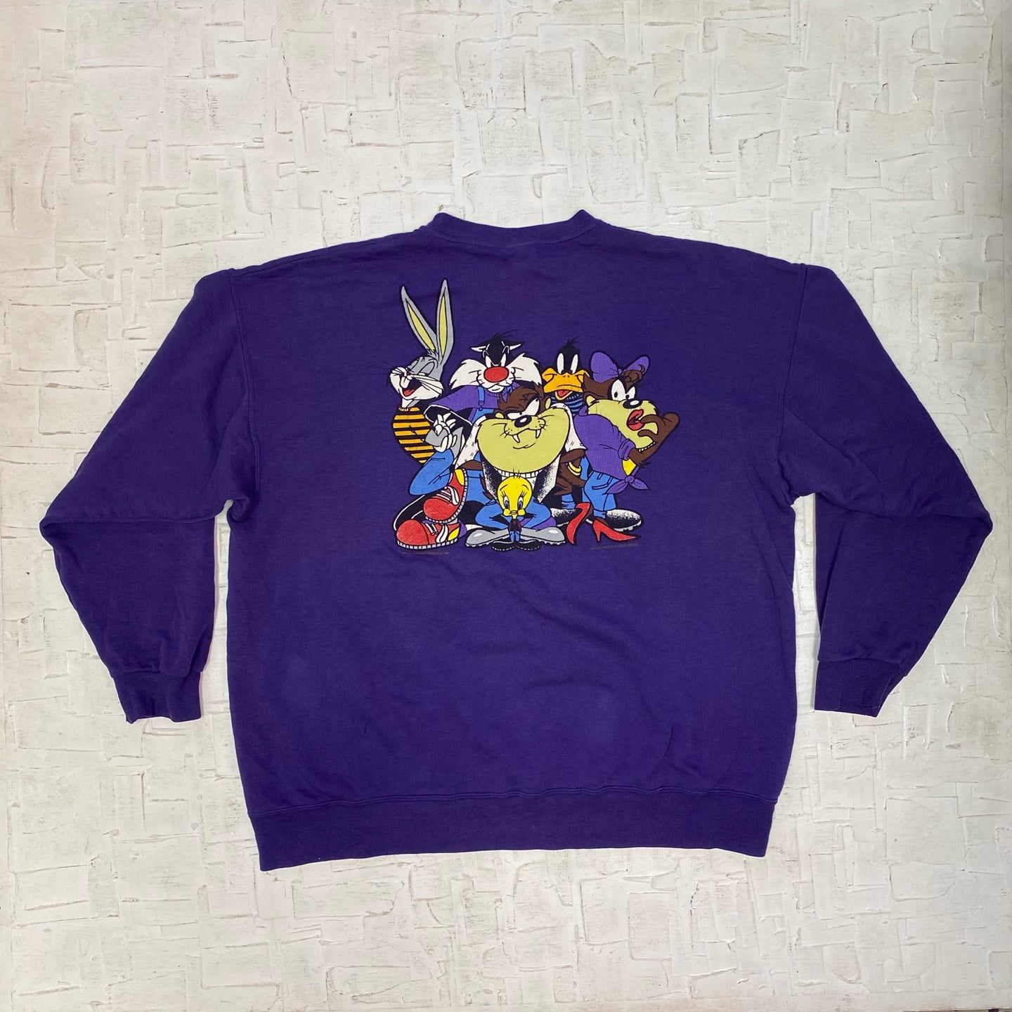 Vintage Royal Purple Looney Tunes Characters Sweatshirt