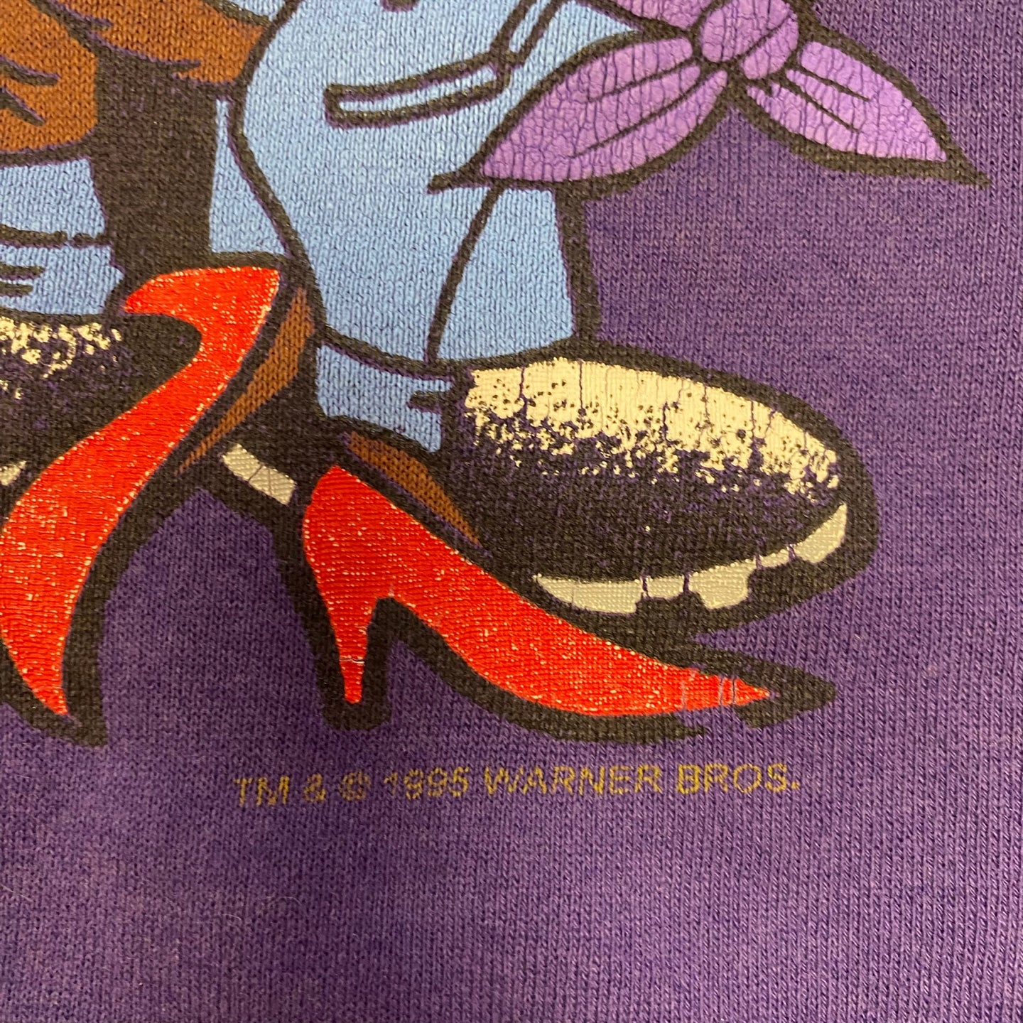 Vintage Royal Purple Looney Tunes Characters Sweatshirt
