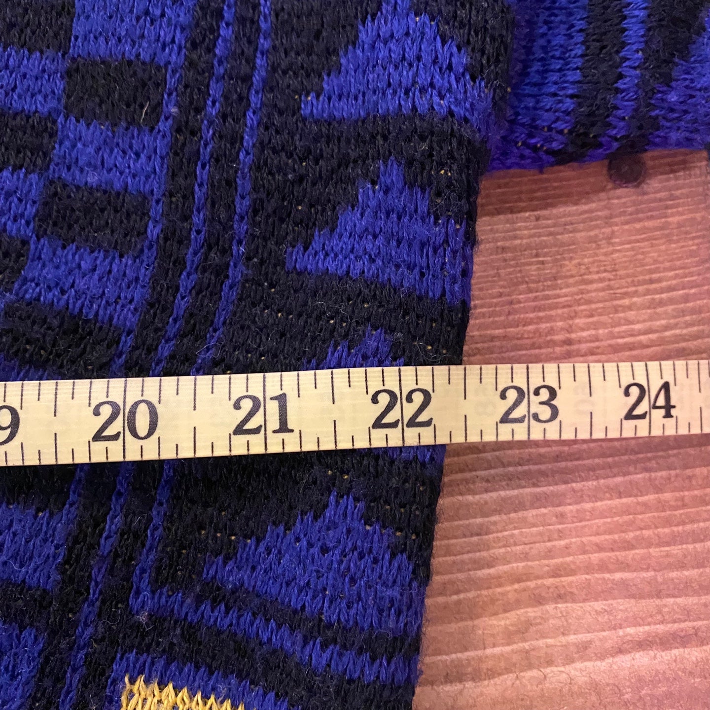 Vintage Blocky Blue and Yellow Knit Pullover Sweater