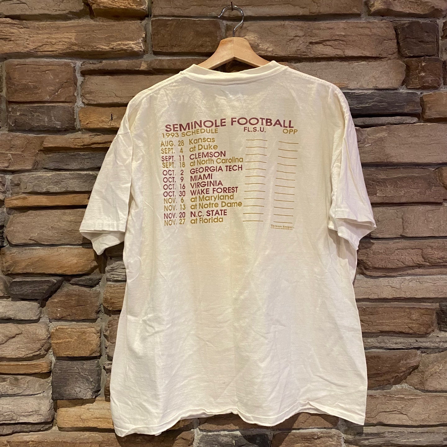 1993 Vintage Florida State Seminoles College Football T-shirt