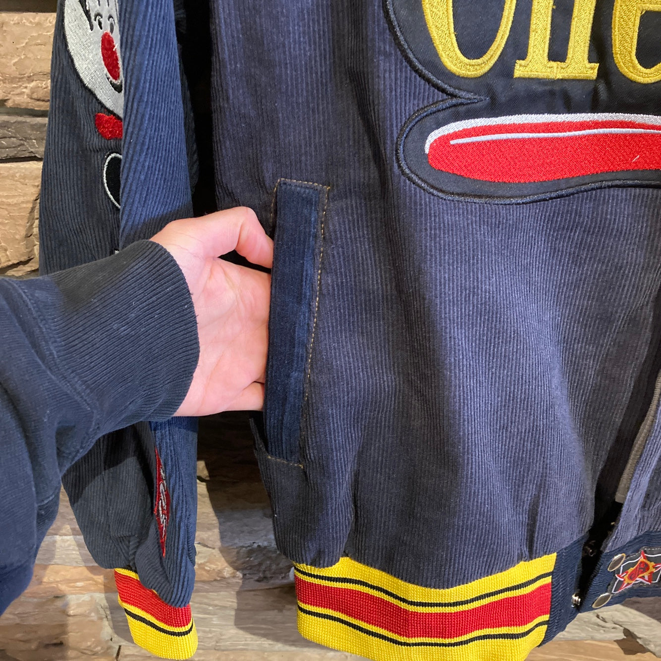 Navy Corduroy Cheerios Racing Jacket