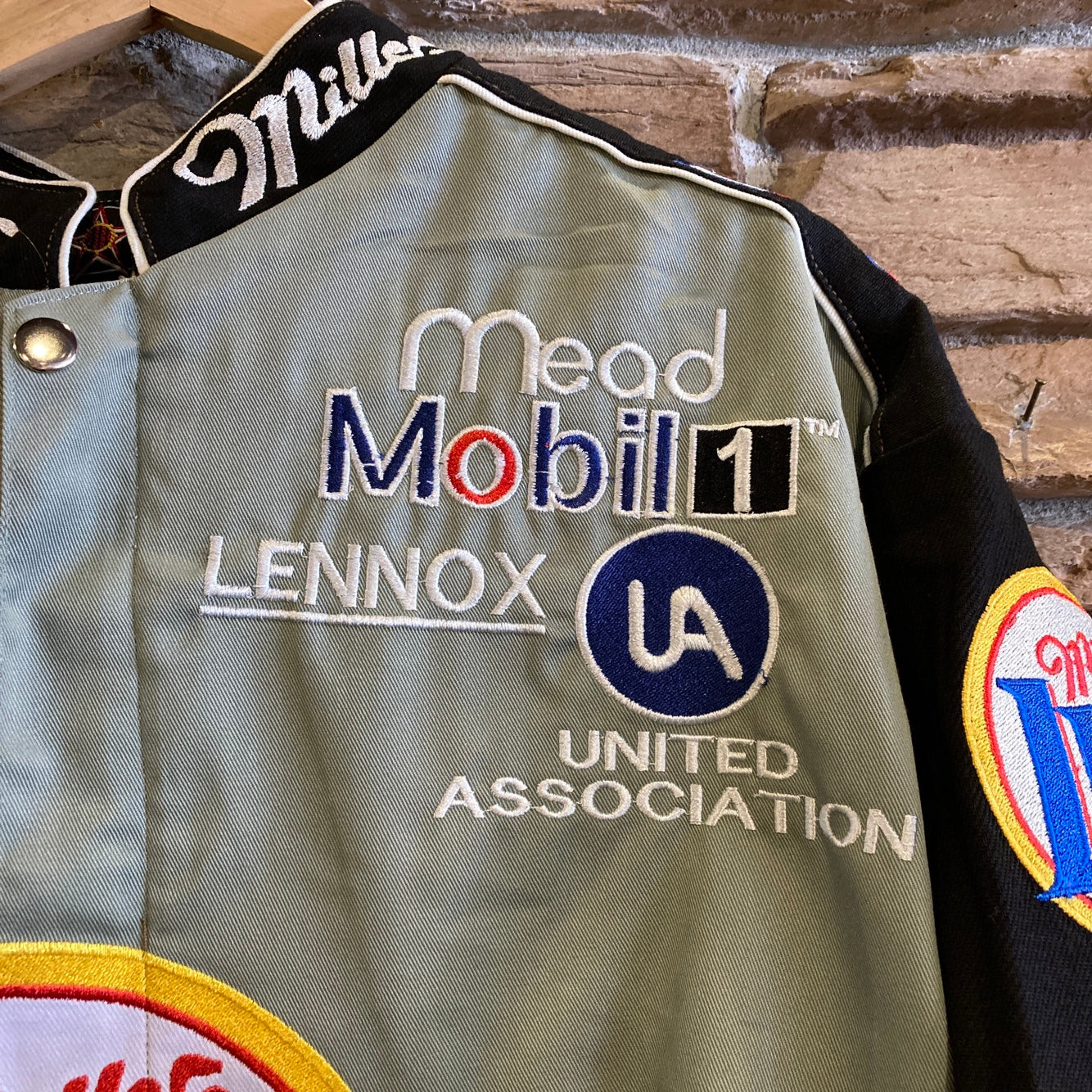 Black and Sage Green Miller Light Racing Jacket