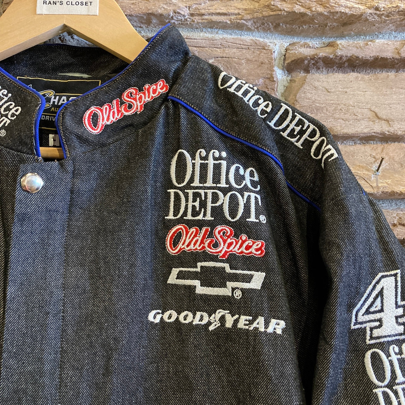 Black Denim Office Depot Racing Jacket