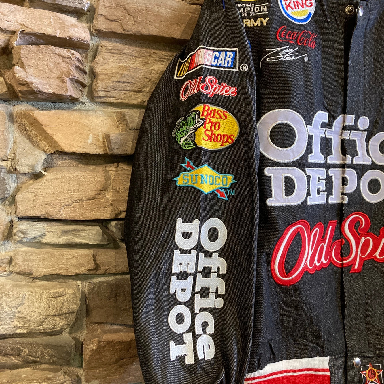 Black Denim Office Depot Racing Jacket