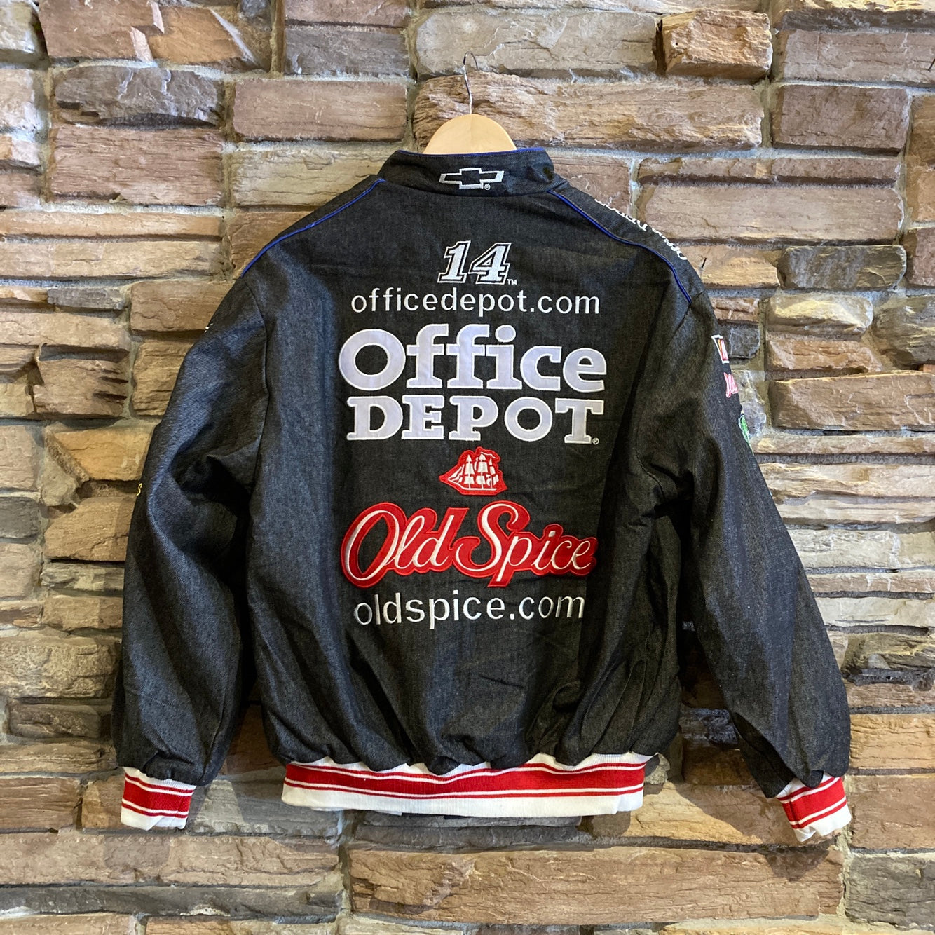 Black Denim Office Depot Racing Jacket