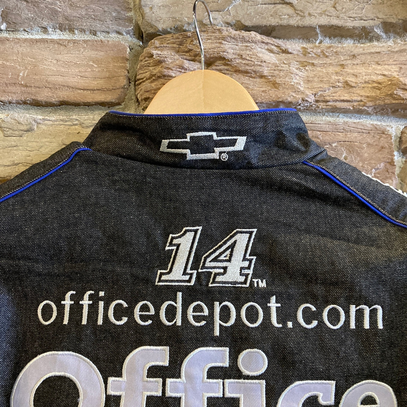 Black Denim Office Depot Racing Jacket