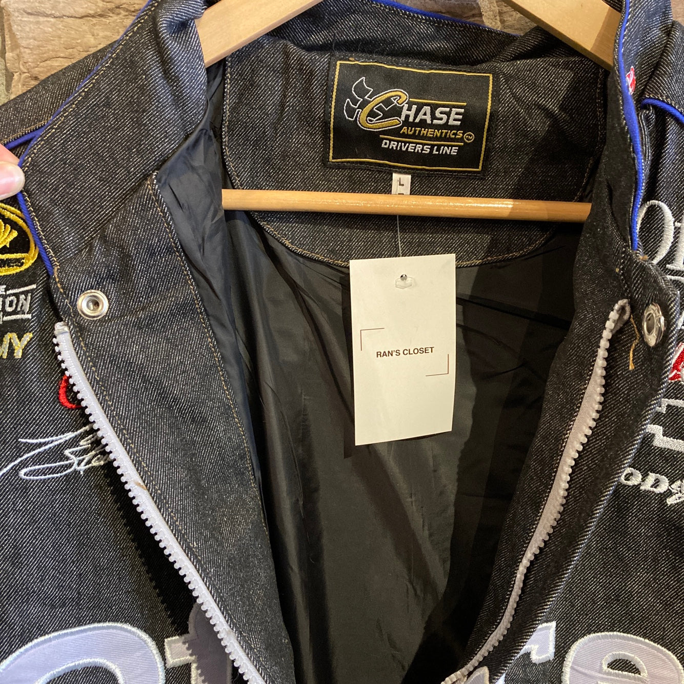 Black Denim Office Depot Racing Jacket