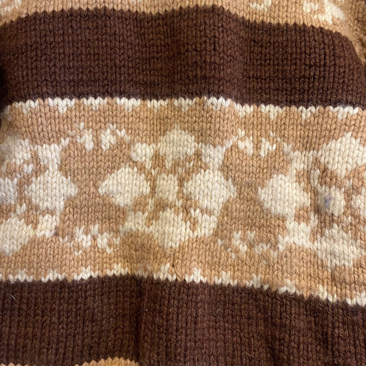 Vintage Heavy Brown Knit Zip-Up Sweater