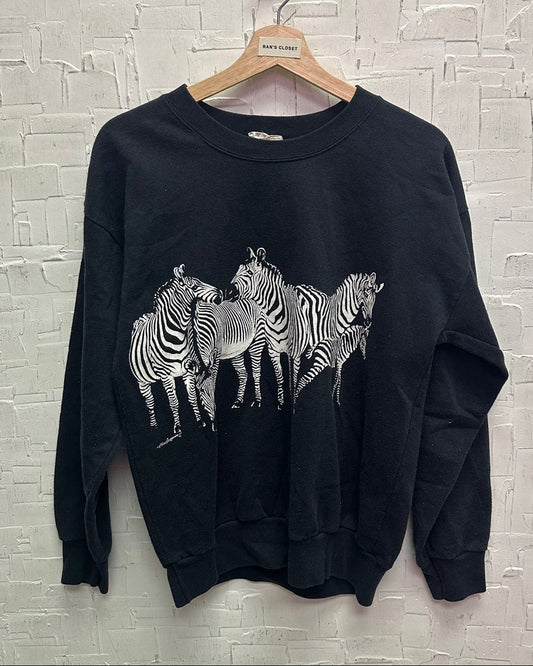 Vintage Black Zebra Sweatshirt