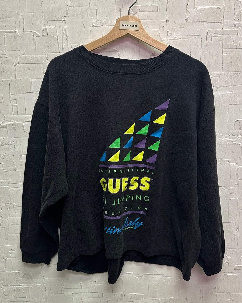 Vintage 1989 Guess Ski Jumping Federation Sweatshirt