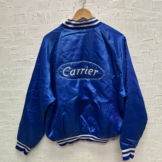 Vintage Hilton Active Apparel Blue Silky Bomber Jacket