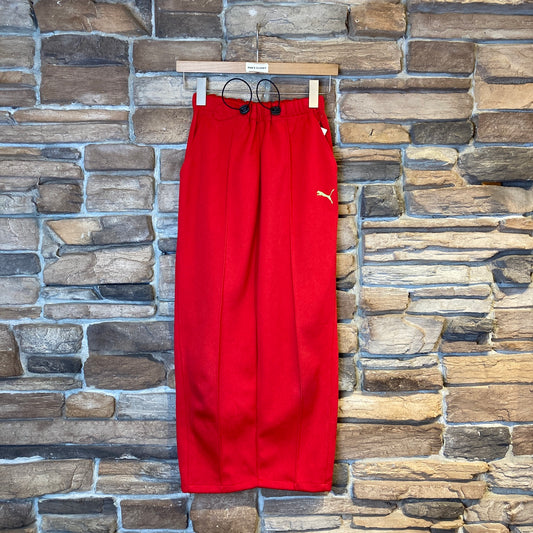 Reworked Puma Red Track Skirt