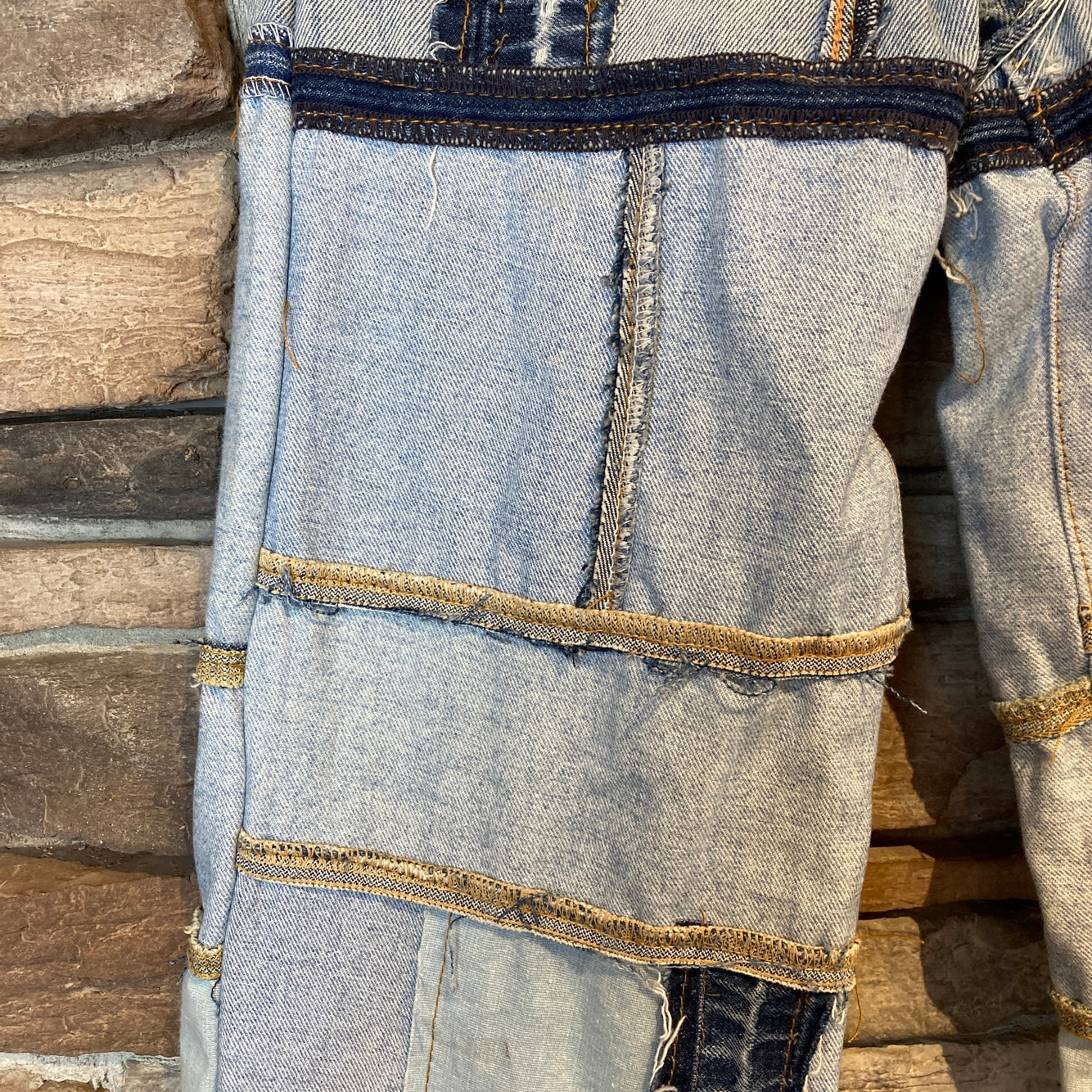 Reworked Levi's Patchwork Blue Jeans