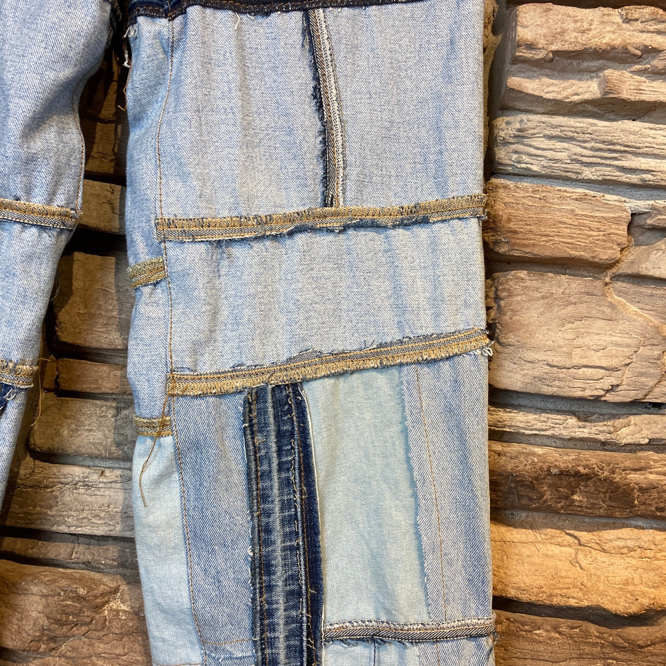 Reworked Levi's Patchwork Blue Jeans