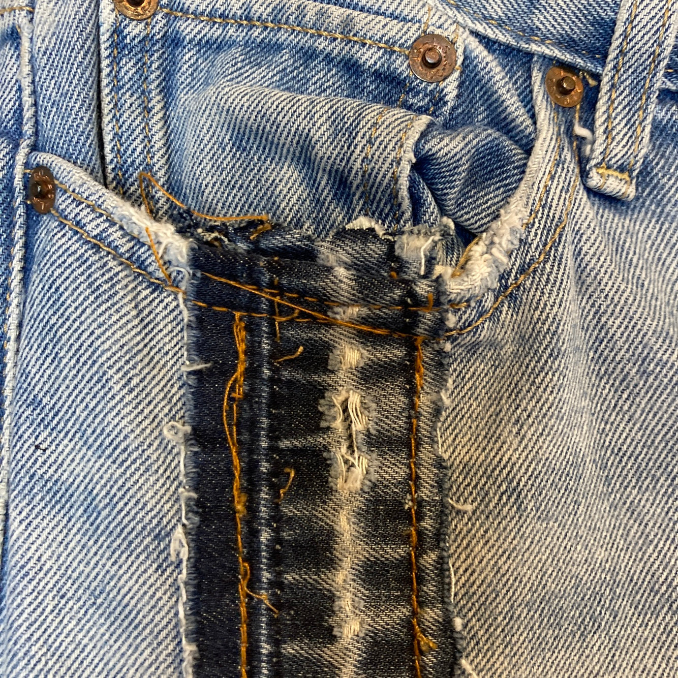 Reworked Levi's Patchwork Blue Jeans