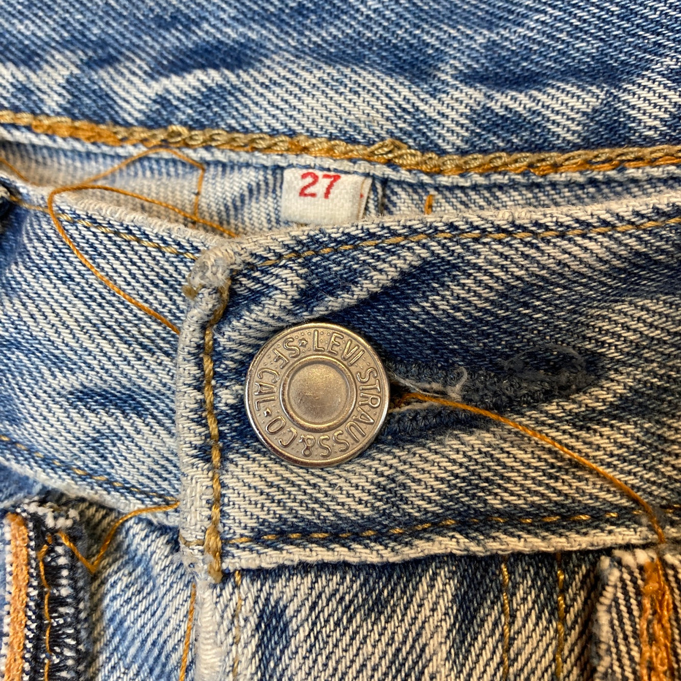 Reworked Levi's Patchwork Blue Jeans