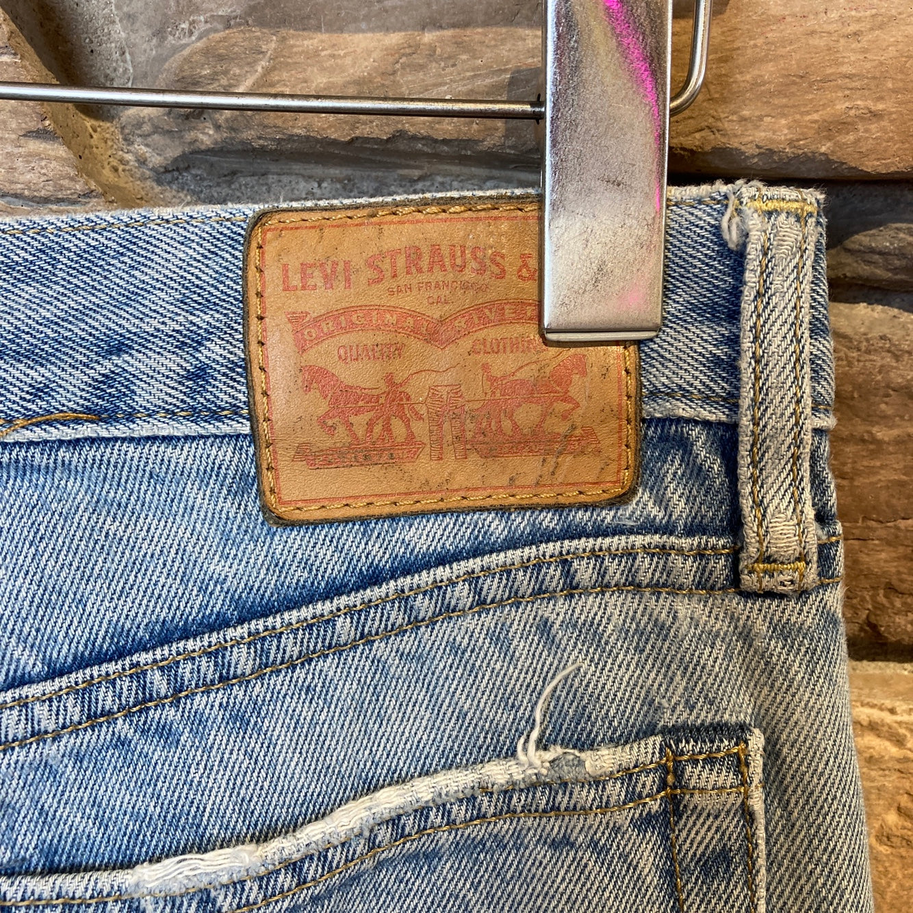 Reworked Levi's Patchwork Blue Jeans