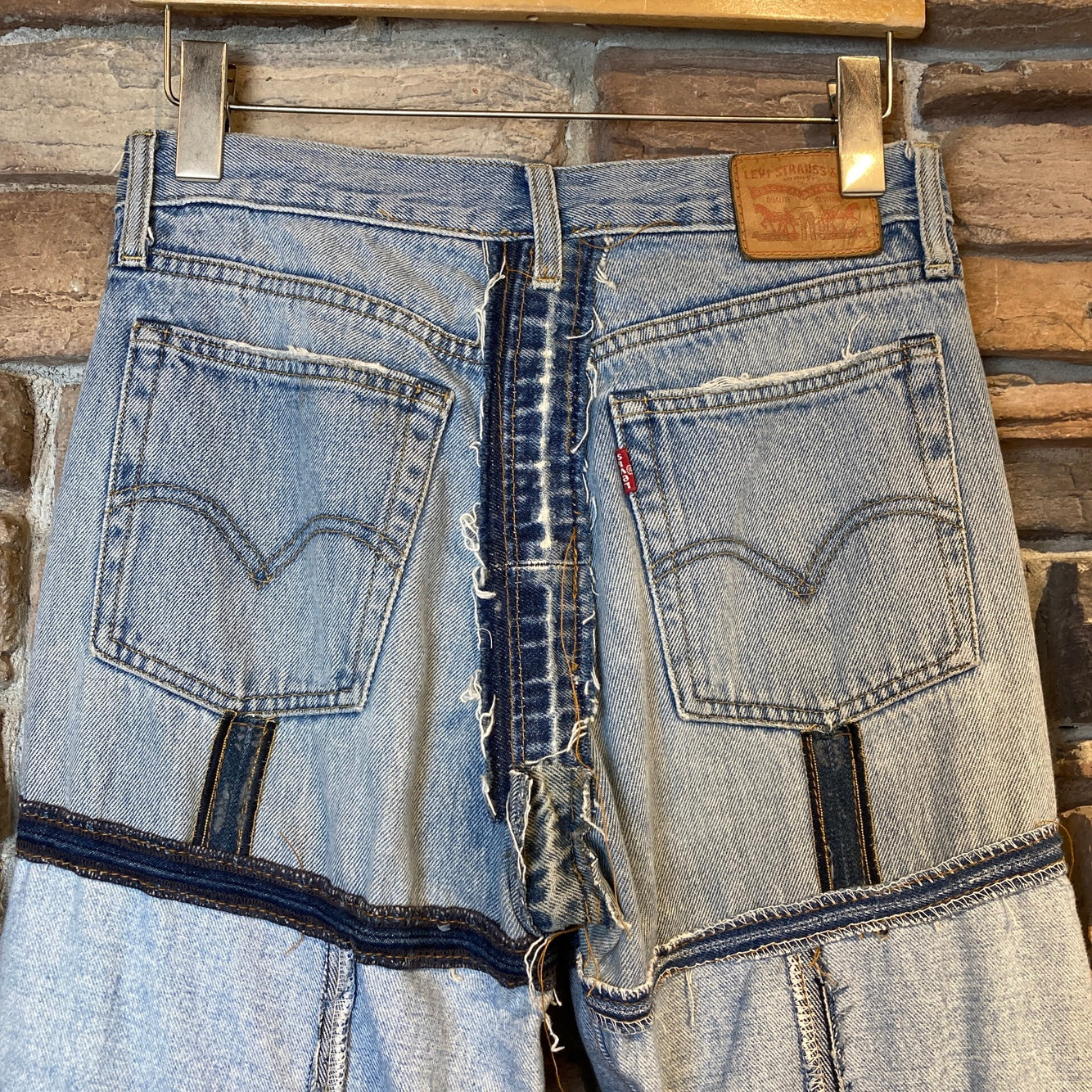 Reworked Levi's Patchwork Blue Jeans