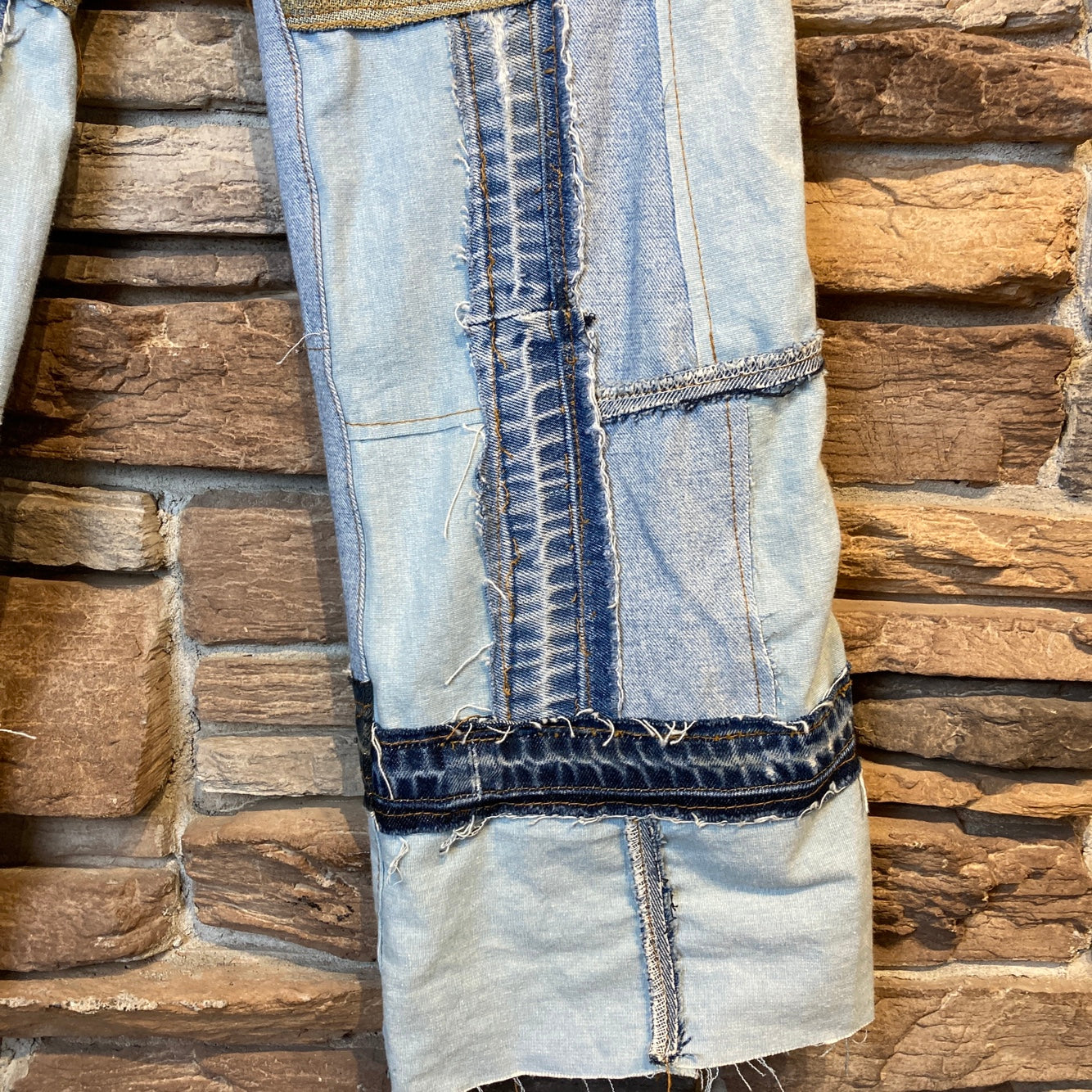 Reworked Levi's Patchwork Blue Jeans