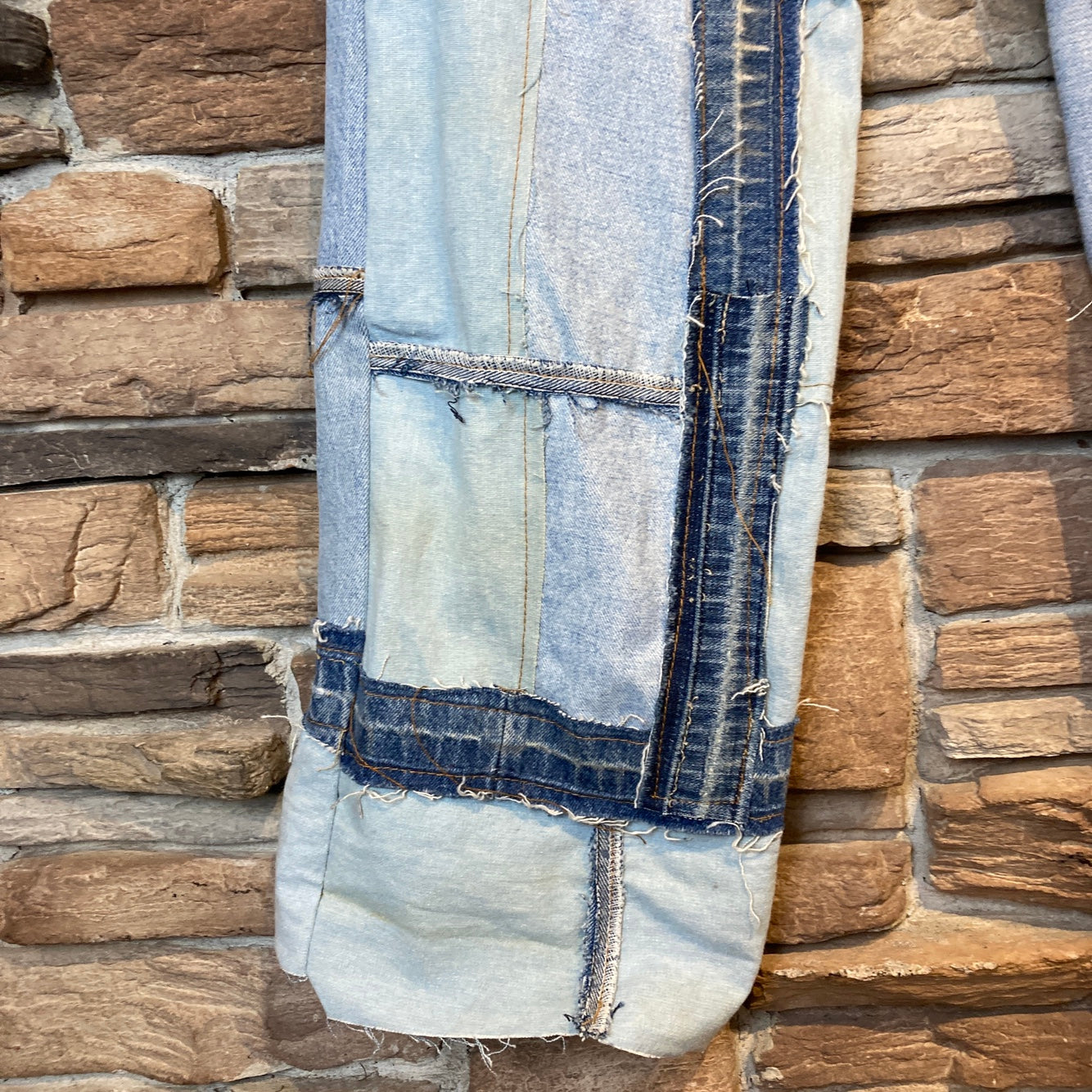 Reworked Levi's Patchwork Blue Jeans