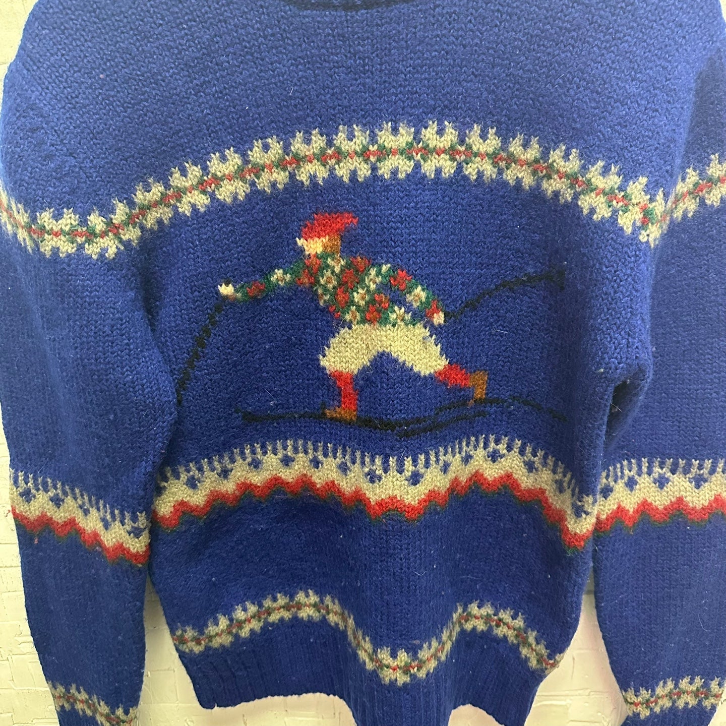 Vintage 100% Wool Ski Graphic Sweater