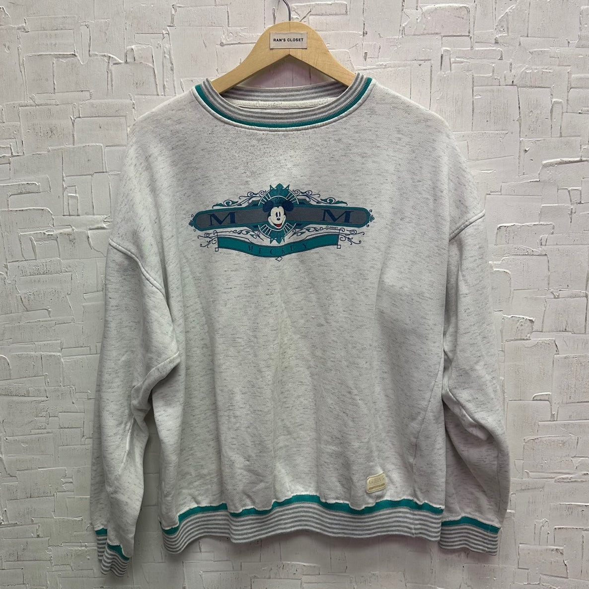 Vintage Grey and Teal Mickey Mouse Sweatshirt