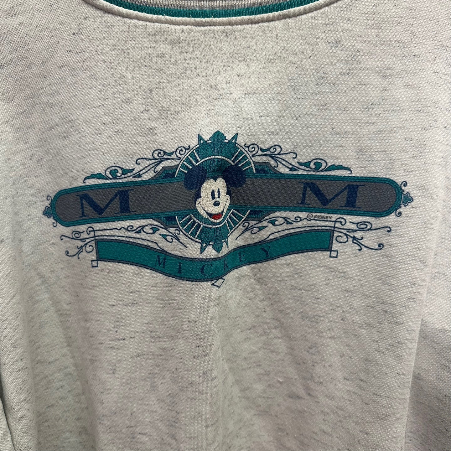 Vintage Grey and Teal Mickey Mouse Sweatshirt