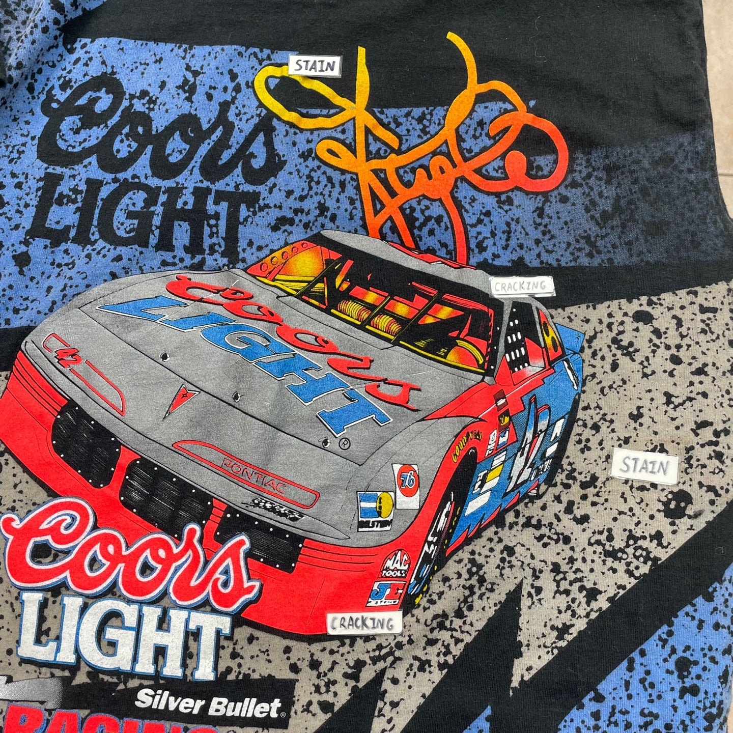 Vintage Coors Light Silver Bullet Racing Graphic T-Shirt