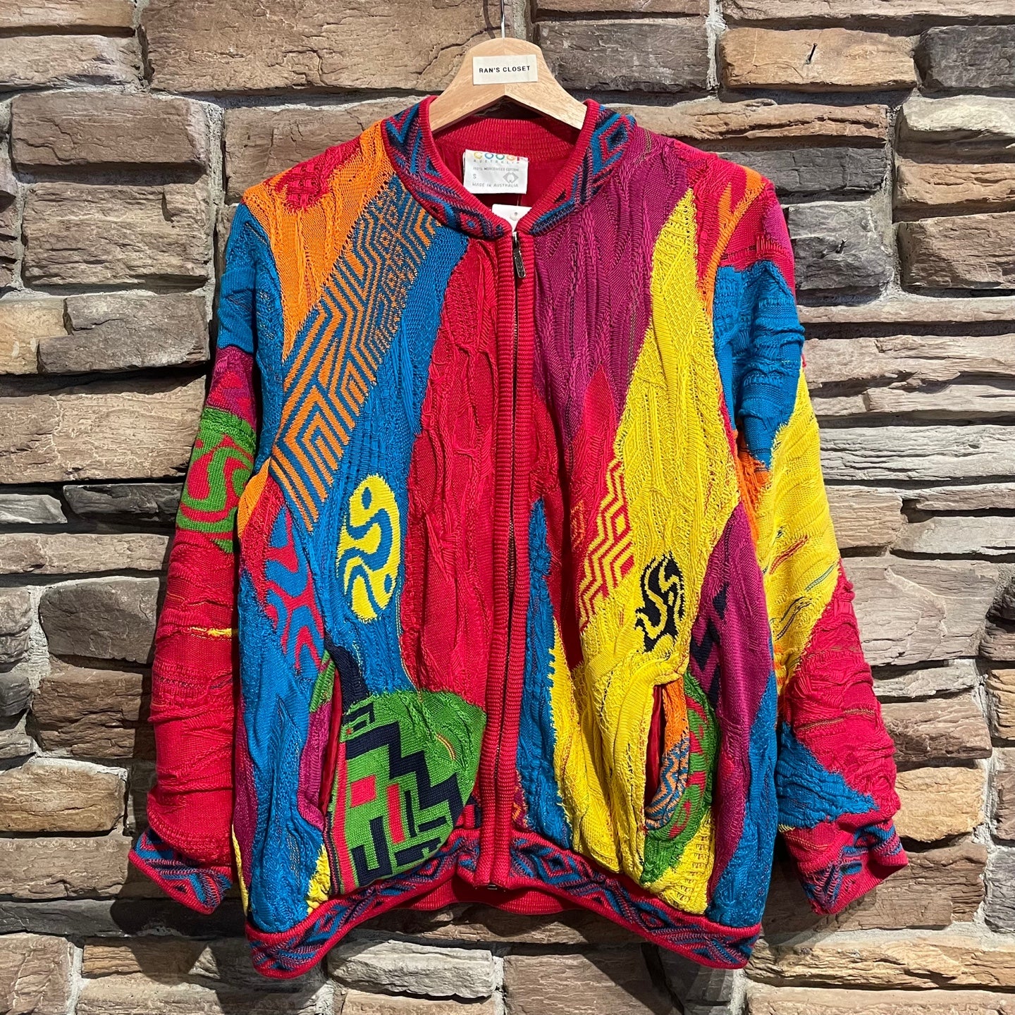 Vintage Multi Coloured Coogi Zip Up Sweater | Vintage Sweater | Vintage Coogi Sweater | Size S | SKU NPQ-2152