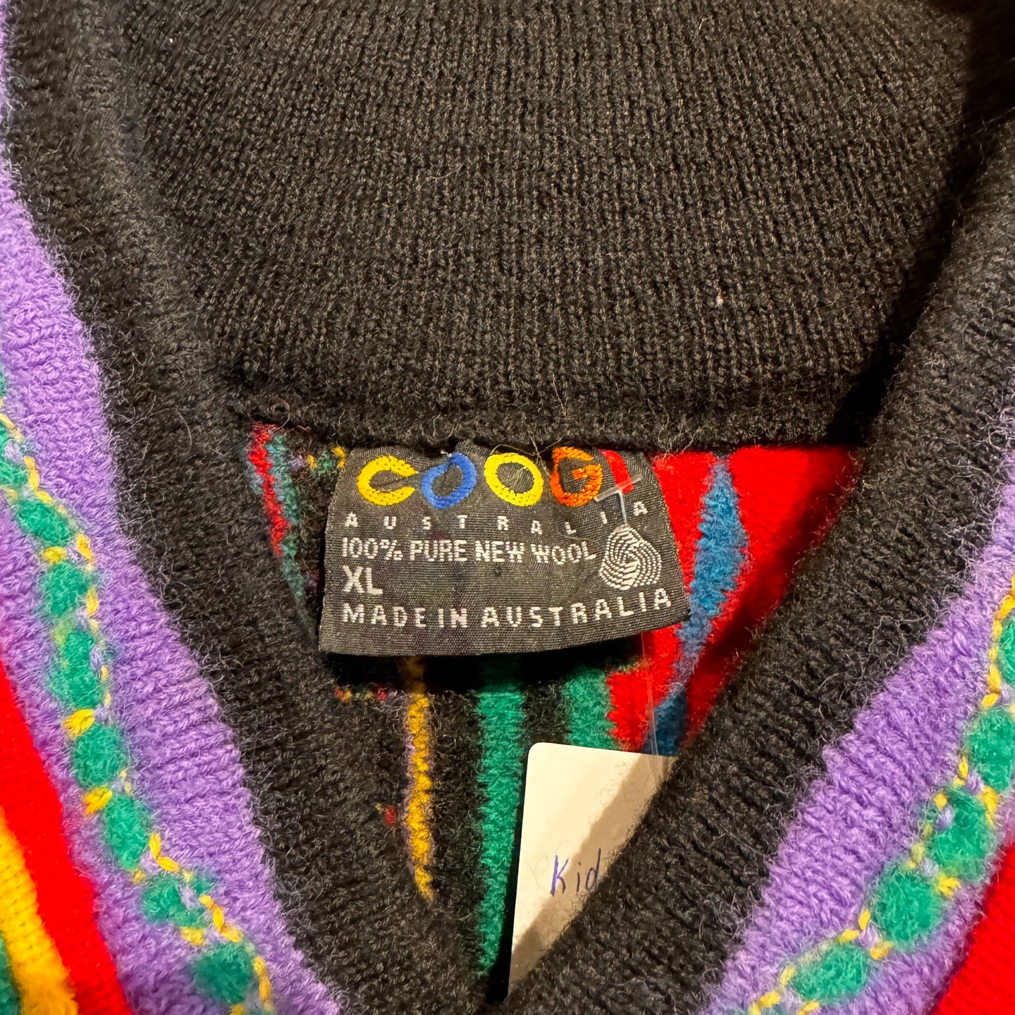 Vintage Multi-Colour Wool Coogi V-Neck Sweater | Vintage Sweater | Vintage Coogi Sweater | Coogi Australia | Size XL | SKU NPQ 2153 |