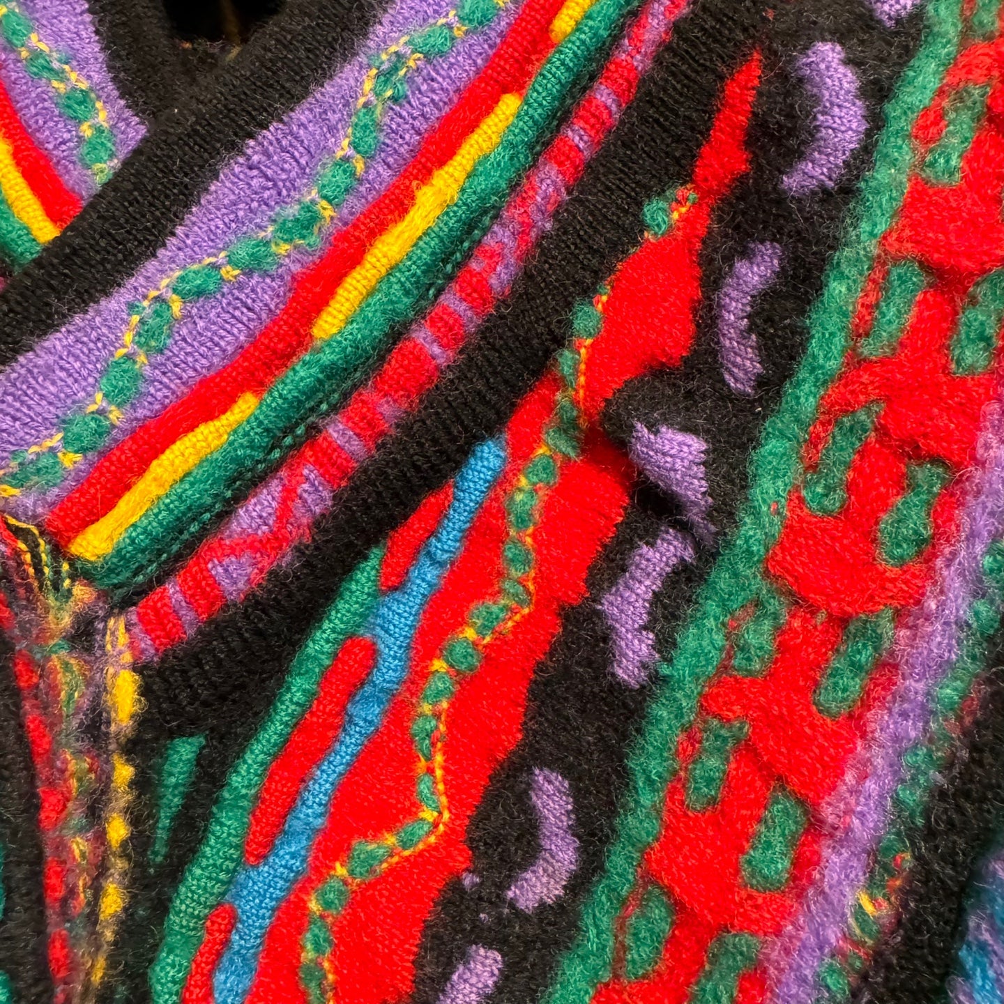 Vintage Multi-Colour Wool Coogi V-Neck Sweater | Vintage Sweater | Vintage Coogi Sweater | Coogi Australia | Size XL | SKU NPQ 2153 |