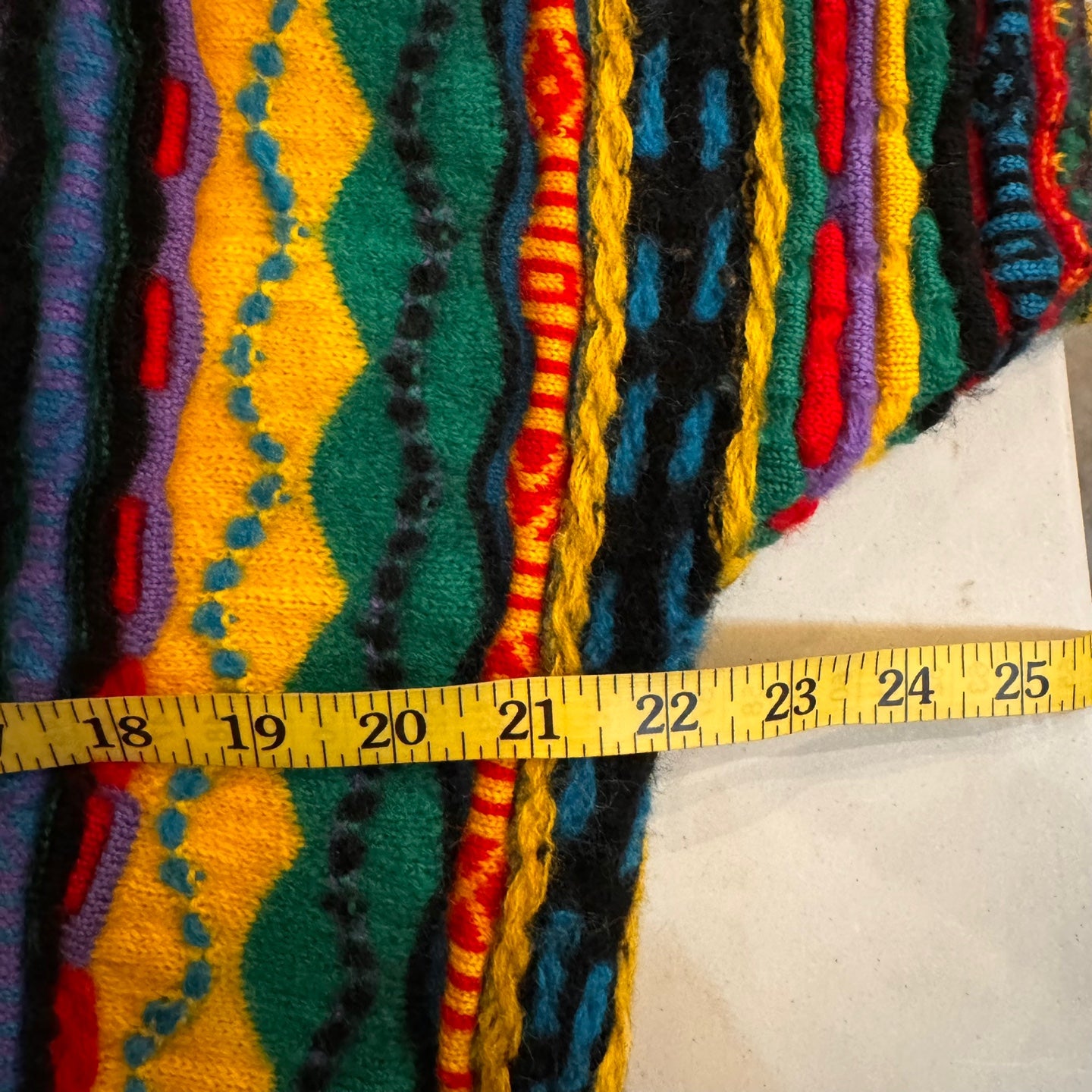 Vintage Multi-Colour Wool Coogi V-Neck Sweater | Vintage Sweater | Vintage Coogi Sweater | Coogi Australia | Size XL | SKU NPQ 2153 |