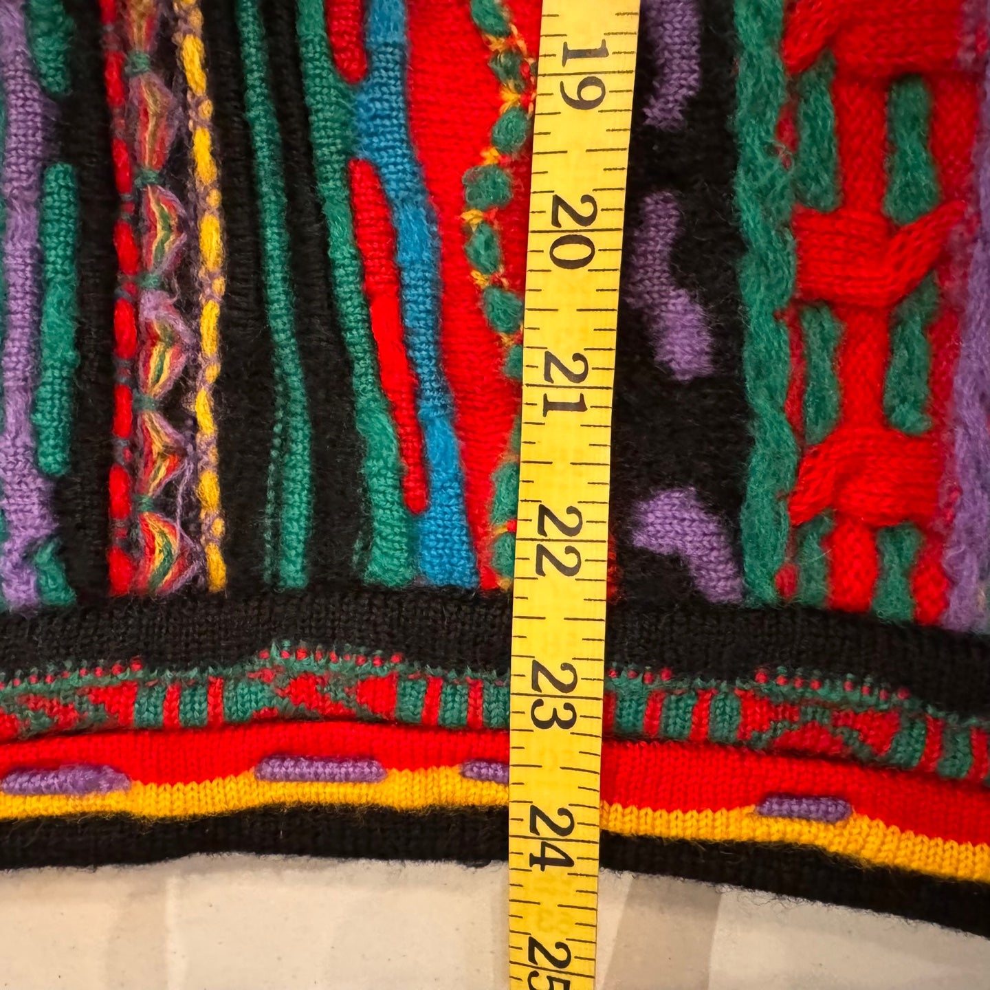 Vintage Multi-Colour Wool Coogi V-Neck Sweater | Vintage Sweater | Vintage Coogi Sweater | Coogi Australia | Size XL | SKU NPQ 2153 |