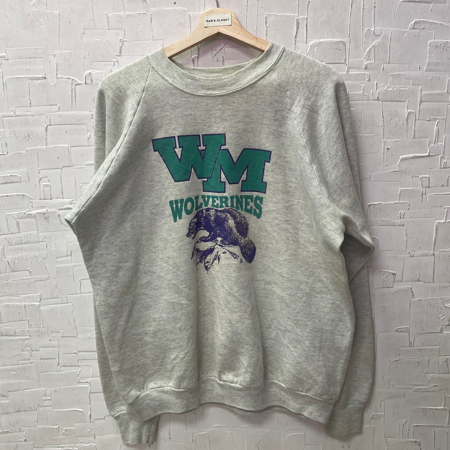 Vintage Heather Grey WM Wolverines Sweatshirt