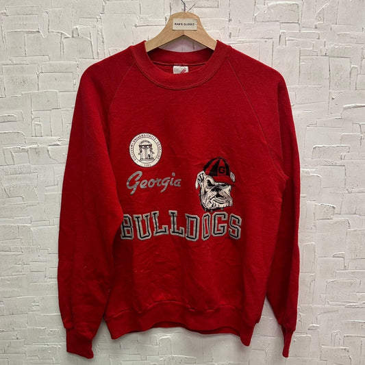 Vintage 1990 Georgia Bulldogs Red Graphic Sweatshirt