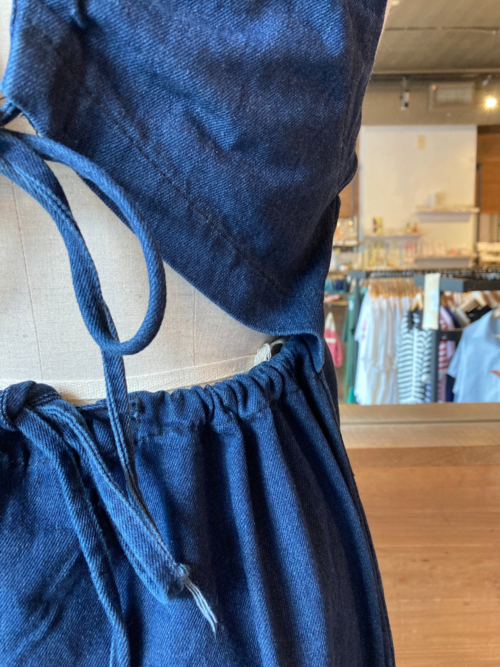 Open Back Denim Dress