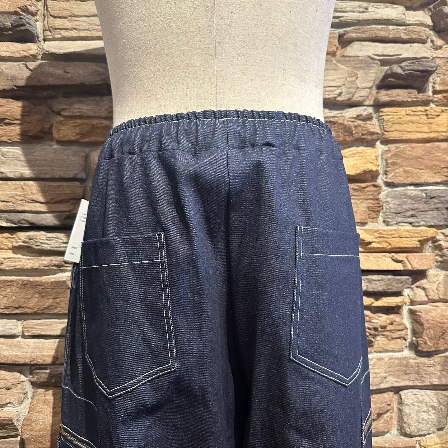 Nine Nuts Dark Blue Oversized Pants with Large Pockets