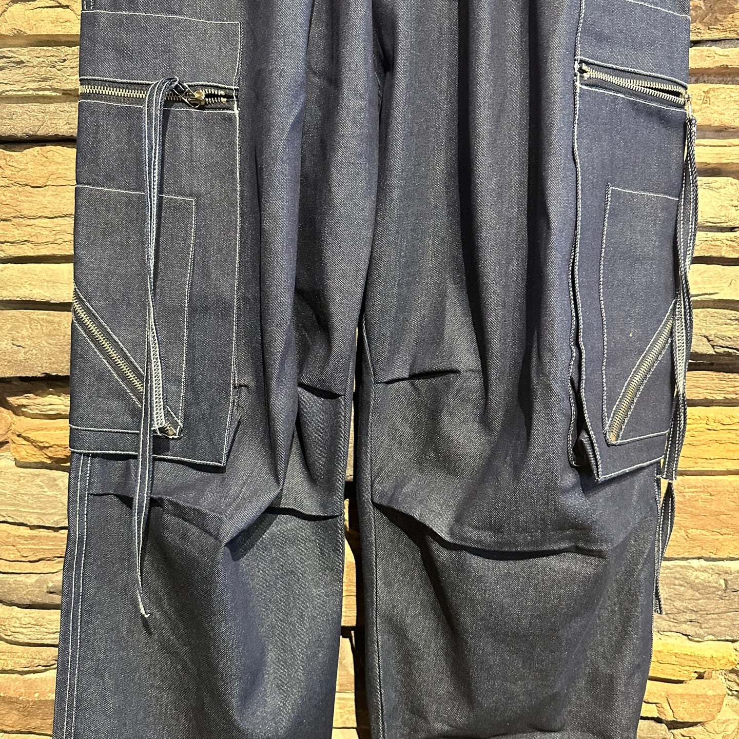 Nine Nuts Dark Blue Oversized Pants with Large Pockets