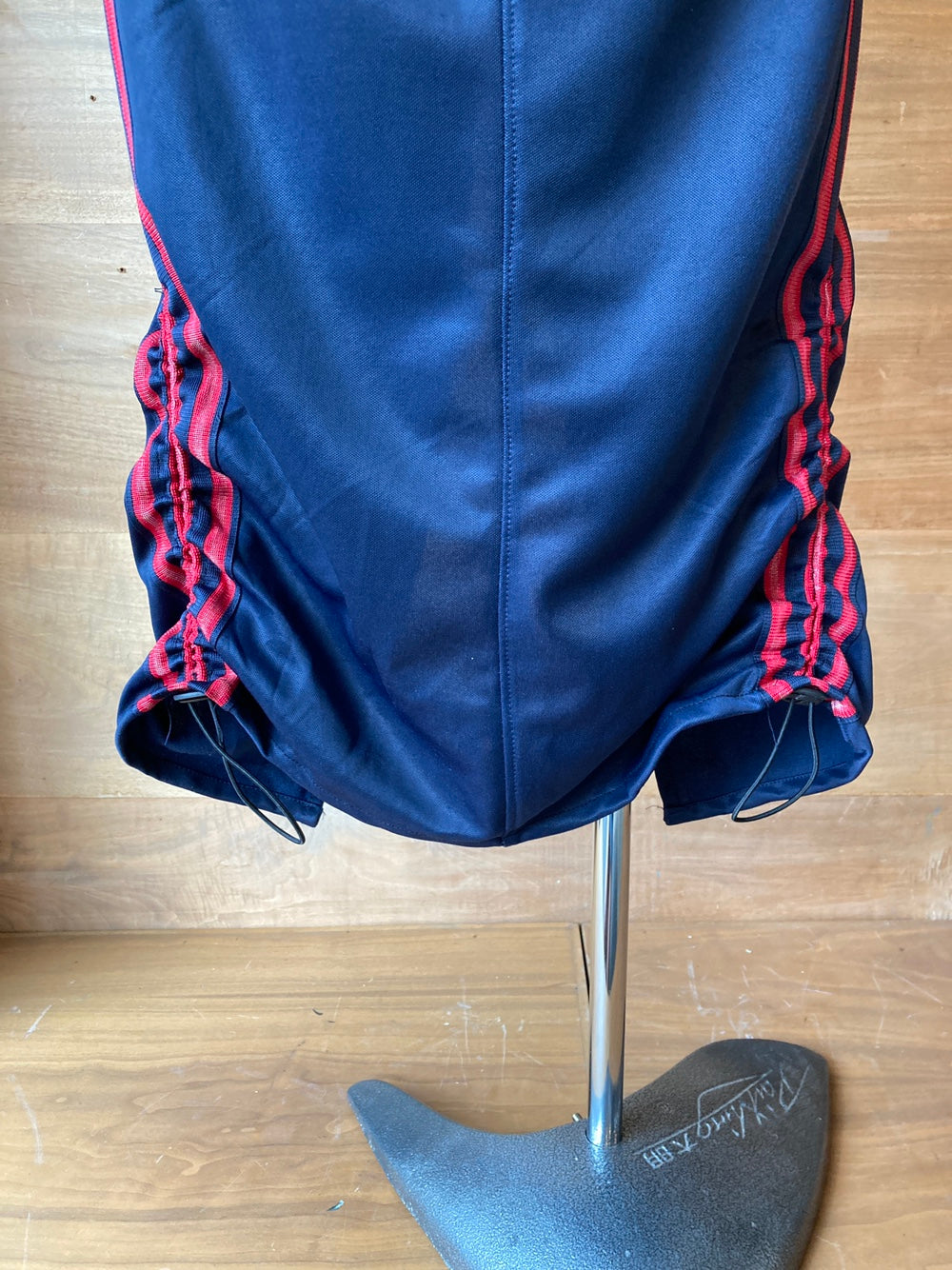 Reworked Navy with Red Stripe Adidas Track Skirt