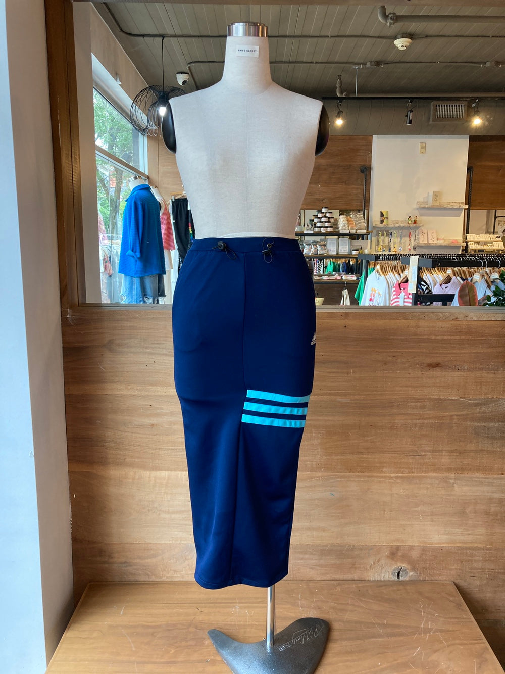 Reworked Blue Adidas Track Skirt