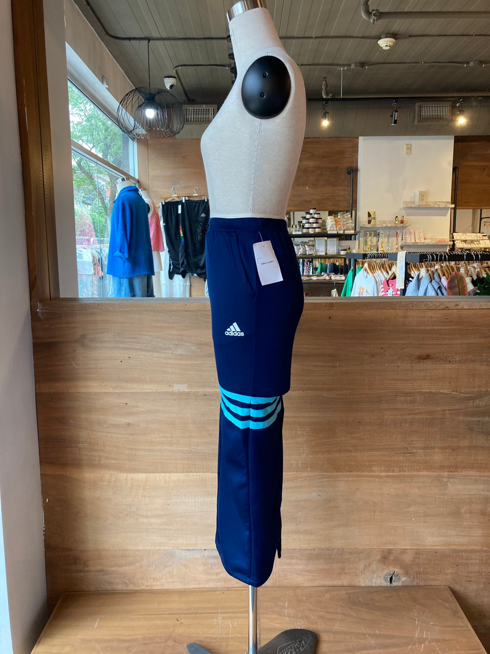 Reworked Blue Adidas Track Skirt