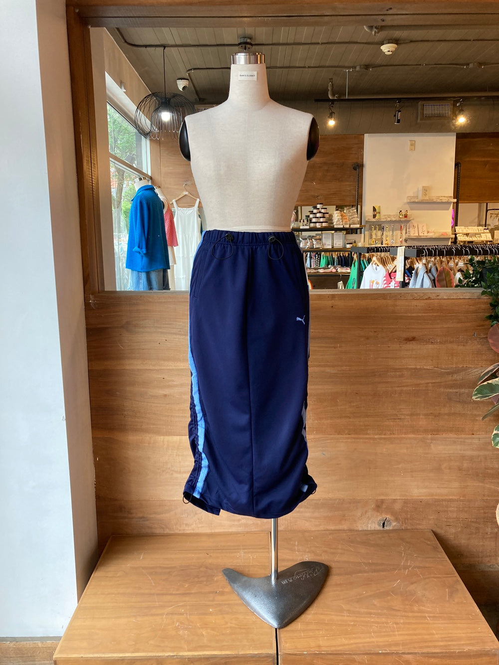 Reworked Blue Puma Track Skirt