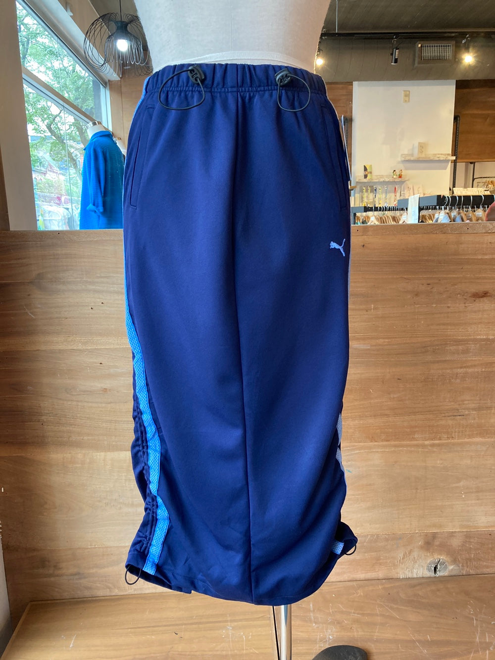 Reworked Blue Puma Track Skirt