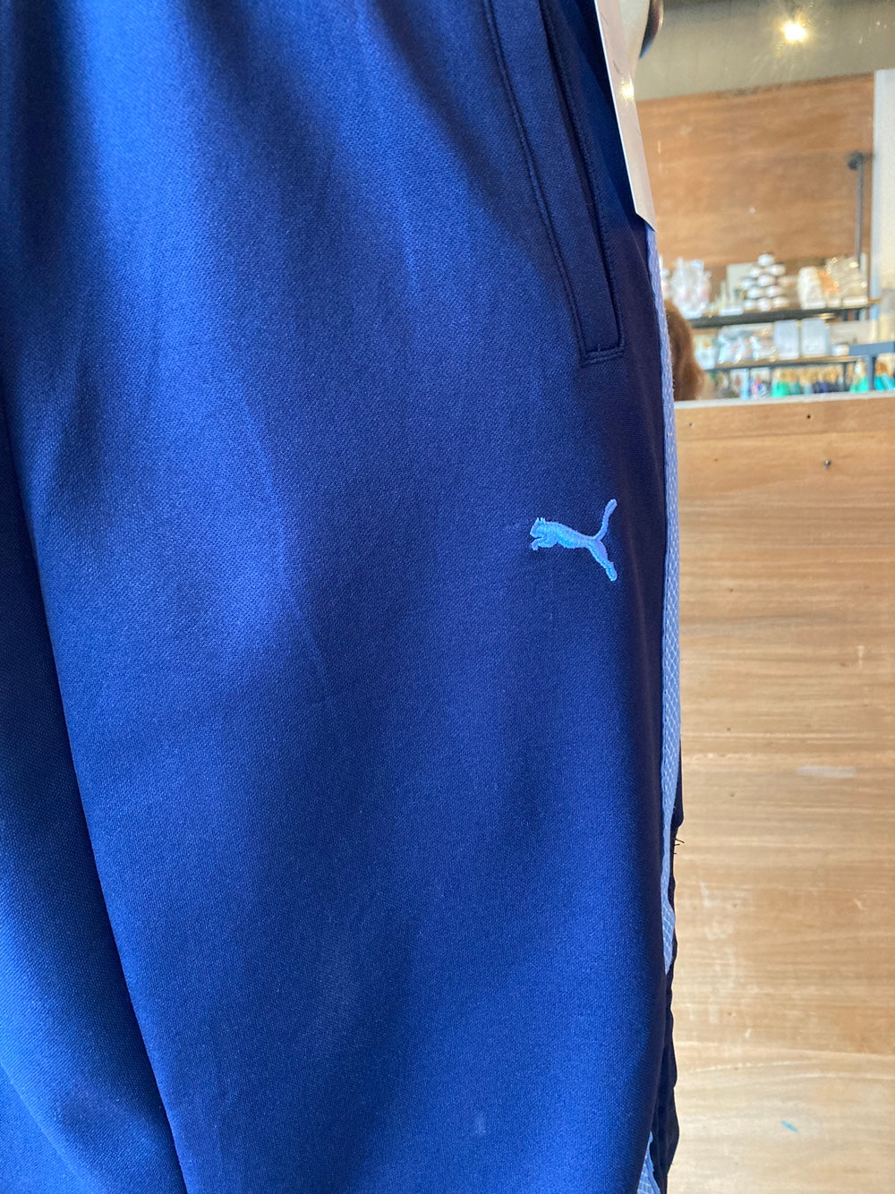 Reworked Blue Puma Track Skirt