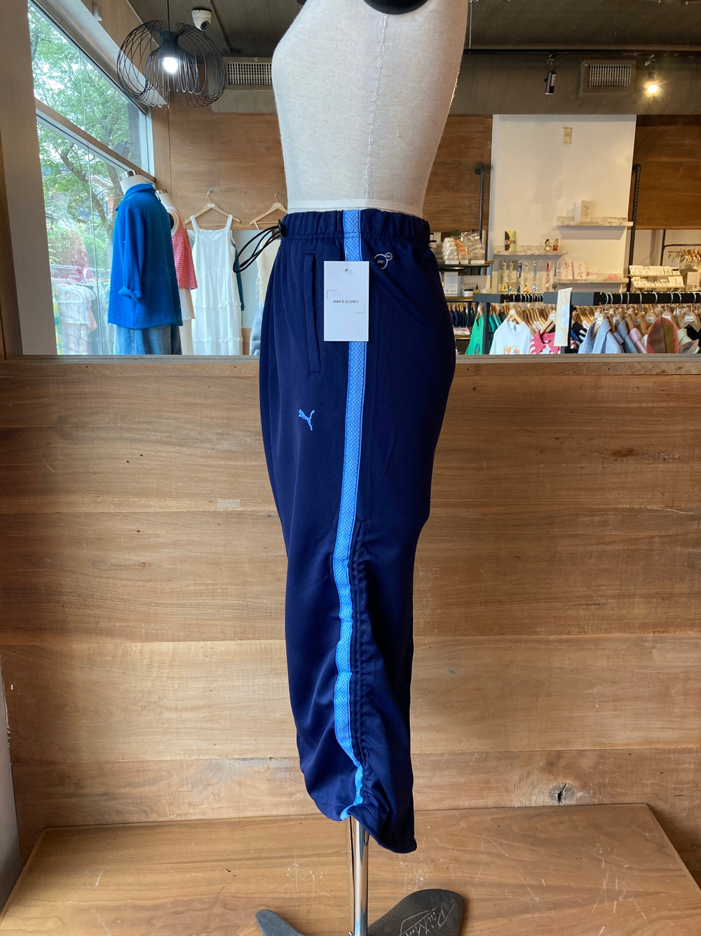 Reworked Blue Puma Track Skirt