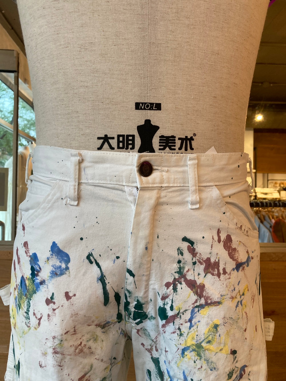 Reworked Paint Splatter White Dickies Painter Pants