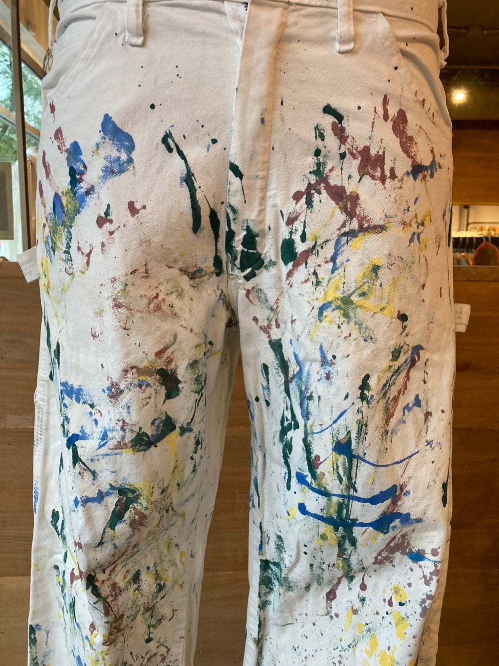 Reworked Paint Splatter White Dickies Painter Pants